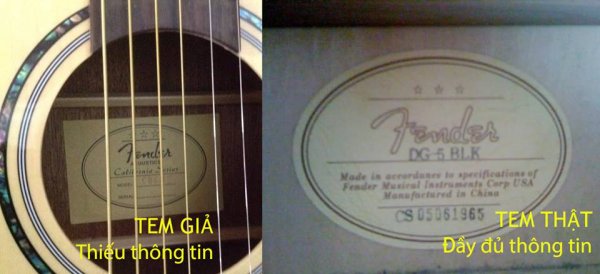 phan biet dan guitar fender that gia