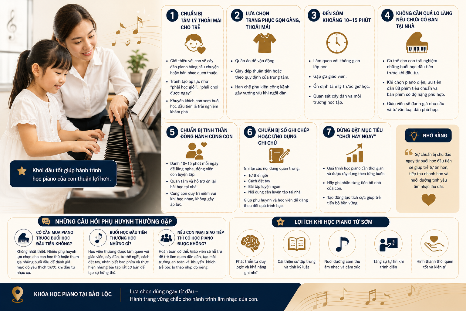 khóa học piano tại Bảo Lộc