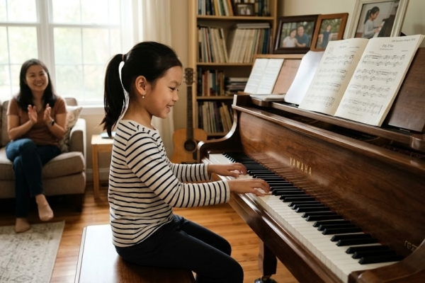 Trẻ học piano bao lâu thì chơi được một bản nhạc?